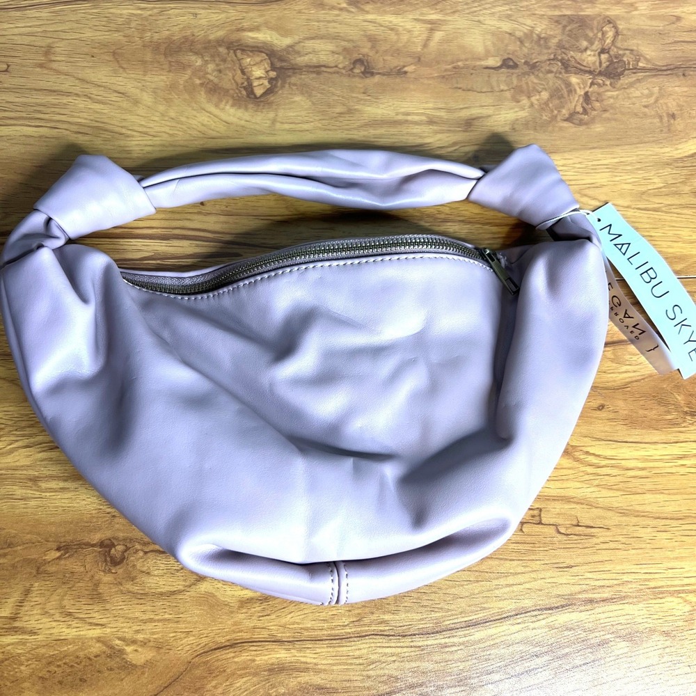 Malibu Skye Handbag Light Pink Vegan Leather Knotted Hobo Shoulder Bag NWT